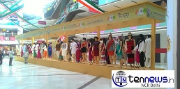 70 ft long set up displaying country's different dresses