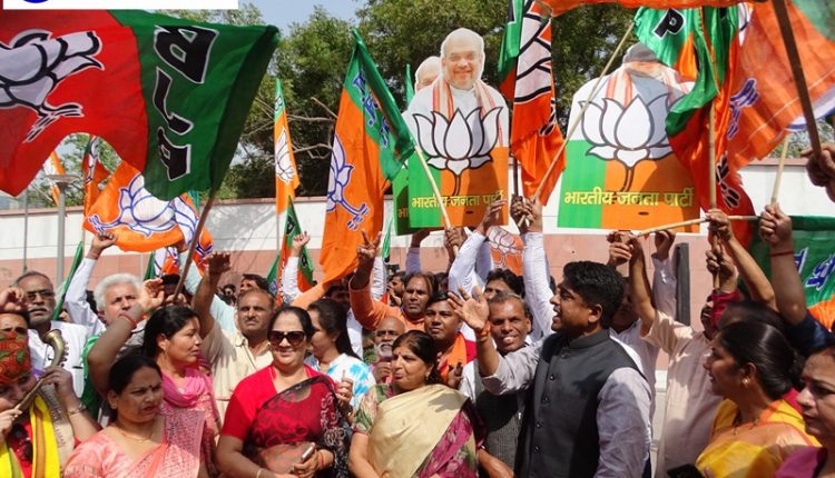 BJP on verge of winning Tripura and Nagaland, workers celebrates victory at party headquarter