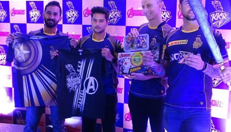 KKR skipper Dinesh Kartik launches Avengers and KKR special merchandise in Delhi