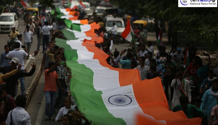 Noida's Tiranga Yatra with 438 Feet Tricolor Moves across City on 72nd Independence Day