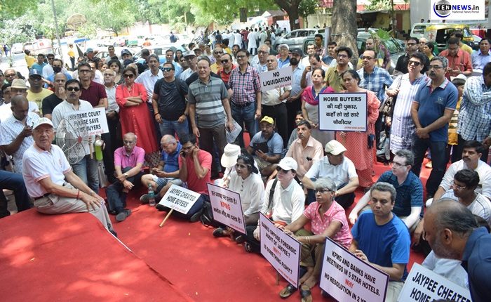 Anguished home buyers of Jaypee Infratech staged silent protest to demand possession of homes