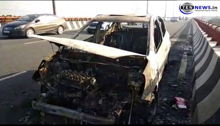 Driver jumps out as car catches to save life