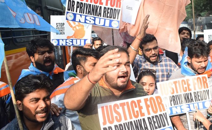 NSUI activists protest over Dr. Priyanka Reddy's rape and murder