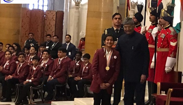 President-ram-nath-kovind-felicitates-parikul-bhardwaj